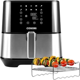 Airfryer - Friteuse zonder olie - Gezond koken - Grote capaciteit - 5.5 liter - Zilver — thumbnail 3