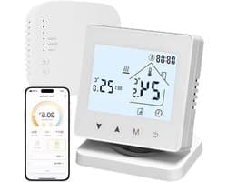 Slimme Kamerthermostaat - Draadloze Thermostaat - Energie Besparen - Brede Compatibiliteit - 100 m Bereik - Wit