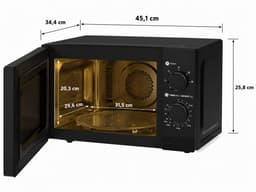 Magnetron 20 Liter - 700W - 6 Vermogensstanden - Ontdooifunctie - Vrijstaande Solo Magnetron - Mechanische Bediening - 30 Minuten Timer - Zwart — thumbnail 4