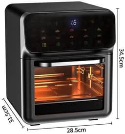 Heteluchtfriteuse – Airfryer - Airfryer Oven - 12L - 1350W - LED Touchscreen - Olievrije Heteluchtfriteuse - Multifunctioneel Convectoroven - Kijkvenster - Grote Capaciteit - Zwart — thumbnail 1