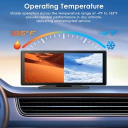 Dashcam voor auto - Zwart - 9,26 Inch - Draadloos Touchscreen met 4K Dashcam en 1080P Achteruitrijcamera - Met GPS en Spraakbesturing — thumbnail 5