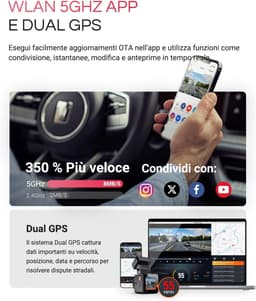 Dashcam voor auto - Zwart - Compact 4K 158° Lens - Met Nachtzicht en Spraakbesturing - Met Parkeermonitoring en GPS — thumbnail 4