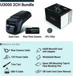 Dashcam voor auto - Rood - 4K Voor- en 2K Achtercamera - Met Super Nachtzicht en Radar Parkmodus - Met GPS en WiFi — thumbnail 2