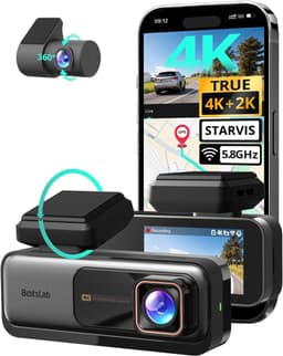 Dashcam voor auto - Zwart - G980H zonder SD-kaart - 4K Dubbele Camera met GPS en Nachtzicht - Voor Veilig Rijden — thumbnail 1