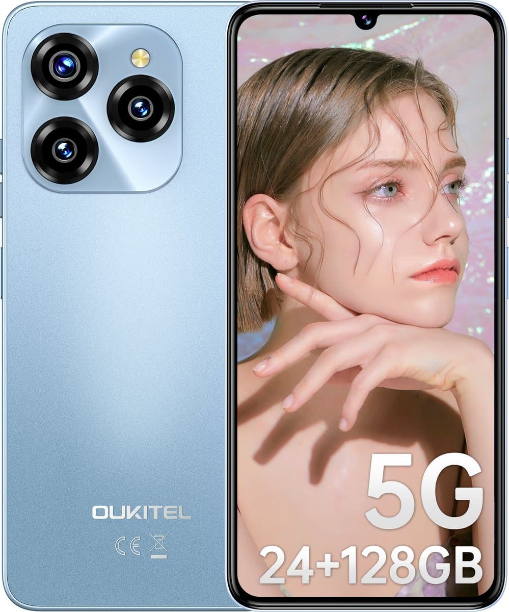 OUKITEL C50 5G Mobiele Telefoon Zonder Contract met 128 GB Opslag, 5150 mAh Accu, Android 14 — afbeelding 1