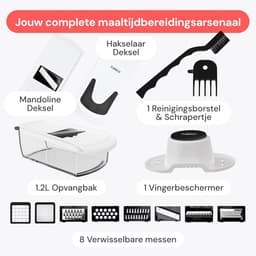 Elektrische groentesnijder - Wit - PRO 8-in-1 - Multifunctionele groentehakselaar en mandoline - Voor snelle en makkelijke meal prep — thumbnail 5