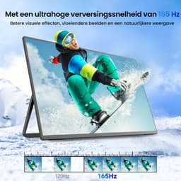 UPERFECT 24.5-inch draagbare touchscreen-monitor met geïntegreerde standaard, 165 Hz, 2560x1440p QHD IPS, USB-C- en Mini-HDMI-poort, tweede scherm voor laptop/telefoon/gameconsole — thumbnail 5