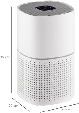 TEKROA® HEPA-luchtreiniger met ionisator - Air Purifier - CADR 225 m³/u - stille slaapstand - 50 W - timer, 4 snelheden - Wit — thumbnail 5