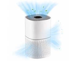 TEKROA® HEPA-luchtreiniger met ionisator - Air Purifier - CADR 225 m³/u - stille slaapstand - 50 W - timer, 4 snelheden - Wit
