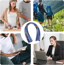 Opvouwbare nekventilator, draagbare nekventilator, USB-ventilator, ventilator zonder bladen, ingebouwde 4000mAh-batterij, geschikt voor thuis, op kantoor, op reis en buitenactiviteiten. — thumbnail 5