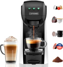 CAPXSNOB Warriors1 5-in-1 Capsule Koffiemachine – 20 Bar – Geschikt voor Nespresso®, Dolce Gusto®, Lavazza A Modo Mio®, Espresso Point® en Gemalen Koffie – Wit — thumbnail 1