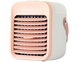 Draadloze draagbare mini-luchtkoelerventilator, multifunctionele persoonlijke USB 2000 MAh-luchtkoeler met 3 snelheden, 7 kleuren veranderende LED-nachtlampje-luchtbevochtiger met watertank, geschikt voor iedereen, inclusief peuters-grijs