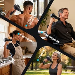 Massagepistool - Zwart - 10 Massagekoppen - 7 Snelheden - Voor Sporters en Fitnessliefhebbers — thumbnail 5
