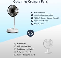 Statiefventilator - Zomerkoeling - Staande ventilator - Verkoeling woonkamer - Slaapkamer ventilator - Hittegolf oplossing - Verstelbare ventilator - Ventilator met afstandsbediening - Stille ventilator - Draaibare kop - Frisse lucht in huis - Zwart — thumbnail 5