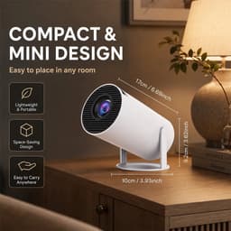 Sterrenvuur Mini Smart Projector - Beamer - Native 720P HD - 4K Decode - Android 11 met WiFi 6 & Auto Keystone — thumbnail 5