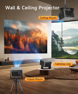 Mini Beamer 4K – Native 1080p – 600 ANSI Lumen – Autofocus – WiFi 6 & Bluetooth 5.4 – 180° Draaibaar — thumbnail 2