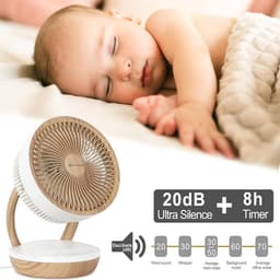 Tafelventilator stil – Luchtcirculator 20 dB – 8 snelheden – 3D oscillatie – Afstandsbediening — thumbnail 3