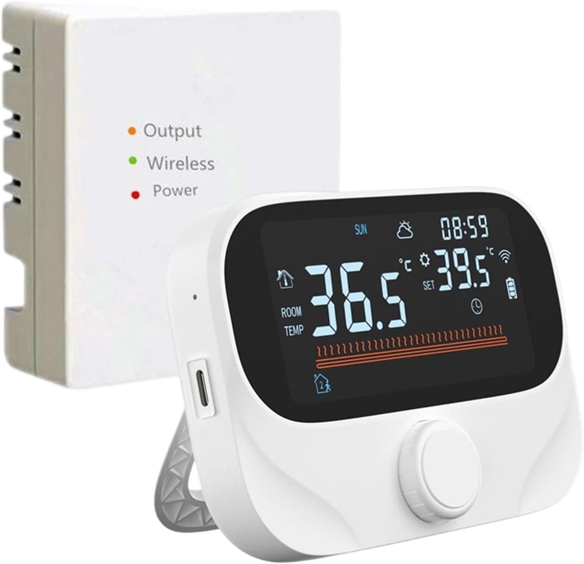 Slimme Thermostaat - Wifi Thermostaat - Energie Besparen - App en Spraakbesturing - 11.8x2.4x8.6cm - Wit — afbeelding 1