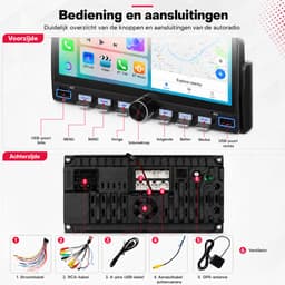 Boscer 1 Din Autoradio met Scherm - Draadloos Apple CarPlay & Android Auto - 7 Inch HD Touchscreen - Android 15 - 6+128GB - GPS Navigatie, WiFi & Bluetooth - Achteruitrijcamera & Microfoon — thumbnail 4