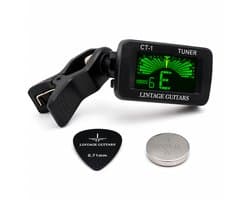Lintage Guitars GT-01 Stemapparaat – Gitaar Stemmer Tuner – Chromatisch – Clip-On – Gitaar, Basgitaar, Viool & Ukulele – Inclusief Batterij & Plectrum