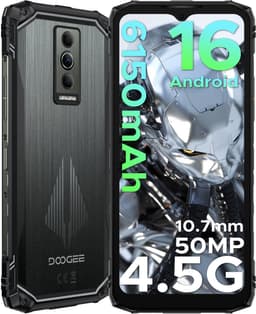 DOOGEE Blade 10 Pro Energy 4.5G - Robuuste Telefoon - Smartphone - Android 16 - 6150mAh/18W - 10.7mm - 50MP Camera - Gemini AI - UNISOC T7250 - 12 GB RAM+128 ROM（2TB/TF) - 6,56-inch HD+ 90Hz - Widevine L1 - Face ID - NFC - Drie sleuven - Zwart — thumbnail 1
