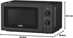 SnelShoppen - Magnetron 19 Liter, 700 W, Zwart, met Ontdooifunctie, 5 Kookprogramma's, Timer 30 Minuten, Makkelijk Schoon te Maken, Keukenaccessoire — thumbnail 2