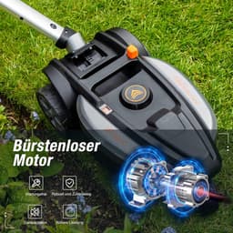 Accu Grasmaaier - Stedelijke Tuin - Gazon Onderhoud - Draaibaar Scharnier - 23 cm Snijdbreedte - Zilver Zwart — thumbnail 3
