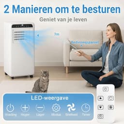 Draagbare Airconditioner - Mobiele Airco - Ruimte Koelen - 3-in-1 Functie - 35m² - Wit — thumbnail 3
