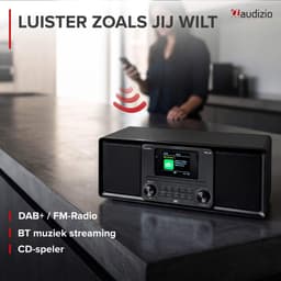 DAB radio - Audizio Palmi - Radio met cd speler - Bluetooth radio - FM, DAB+ en USB - Zwart — thumbnail 3