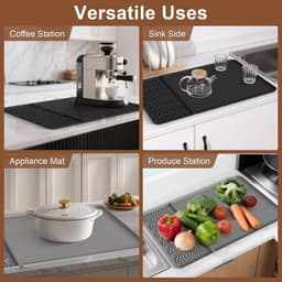 Koffiemat met Tampmat - Espressomat Barista Mat - Werkblad Beschermen - Afneembaar 2-in-1 Ontwerp - 60x40 cm - Zwart — thumbnail 2