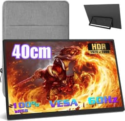 KIRA® Portable Monitor - Draagbare Monitor voor Laptop - Ultra-Slank Tweede Scherm - Zwart - 36cm x 21cm x 1cm — thumbnail 1