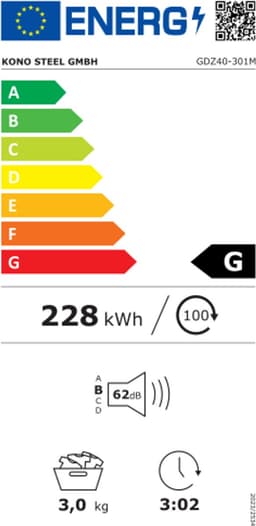 Compacte Luchtafvoer Wasdroger 3 kg - Mini Wasdroger met PTC Keramische Verwarming & RVS Diamant Trommel - Wandwasdroger 830W - 4 Programma's met Koelfunctie - Wit [Energieklasse G] — thumbnail 2