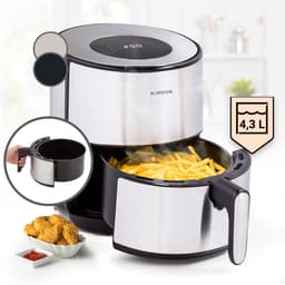 Klarstein Heteluchtfriteuse, Air Fryer om te Frituren, Friteuse met Touch-Bedieningspaneel, Timer, Instelbare Temperatuur & 8 Programma’s, Airfryer voor Luchtfrituren, Heteluchtfriteuse zonder Olie, 1500 W, 4,3L — thumbnail 1