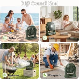Campingventilator, 20.000 mAh, Tafelventilator, USB-ventilator, Batterij met verlichting, 4 snelheden, 4 timers, Afstandsbediening, Buitenventilator, Stil, met ophanghaken, voor kamperen, picknick. — thumbnail 2