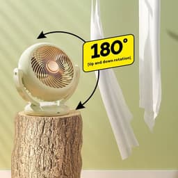 KZQ Kleine Oscillerende Tafelventilator Voor Slaapkamer - 23cm Stille Ventilator Met 3 Snelheden 4 Uur Timer En Herlaadbare Batterij - Voor Kantoor Studentenkamer En Thuis - Wit — thumbnail 3