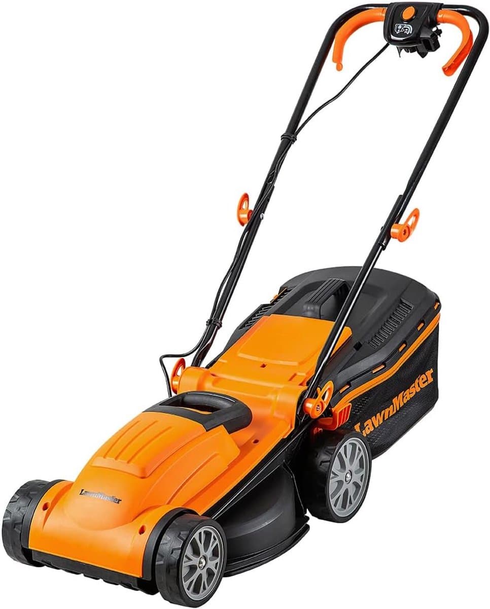 SnelShoppen - Elektrische Grasmaaier 1400W met 6 Hoogtes, 34 cm Snijbreedte, Ideaal voor Middelgrote Tuinen, 32 Liter Vangbak, Perfect voor Gras en Tu — afbeelding 1