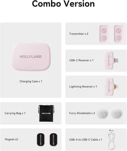 Hollyland-A1-Combo-Draadloze-Microfoon-Licht poeder-48kHz-24bit-High-Fidelity-3-niveau-Intelligente-Ruisonderdrukking — thumbnail 4
