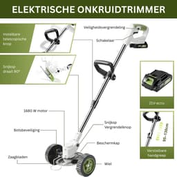 CRLYN® Grasmaaier Elektrisch - Grastrimmers met Accu - Groen — thumbnail 5