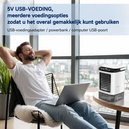 Sello! – mini aircooler – luchtkoeler – ultrasone verneveling – ijsbox– drie windsnelheden – draagbaar – 900ml watertank — thumbnail 3