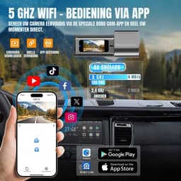 QORA® Dashcam voor Auto Voor en Achter - Dashcam - Zwart - 5cm x 11cm x 5cm — thumbnail 4