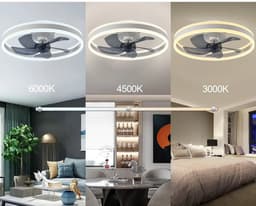 TamTrade Plafondventilator - Plafond ventilator met verlichting - Inclusief afstandbediening - LED - Dimbaar - 6 standen - Zwart — thumbnail 3