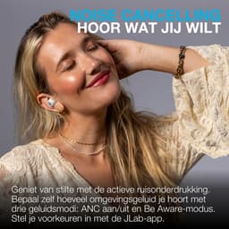 JLab Go Pop ANC Draadloze Oordopjes - Noise Cancelling Oortjes Draadloos - 24 uur Batterijduur - Bluetooth Multipoint - Met Microfoon - Geschikt voor Android en Apple - Wit — thumbnail 3