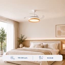 Plafondventilator met licht InnovaGoods, stil, intrekbare bladen, 6 snelheden, 3 modi, afstandsbediening — thumbnail 3