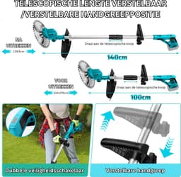 CRLYN® Grasmaaier Elektrisch - Grastrimmers met Accu - Blauw — thumbnail 3