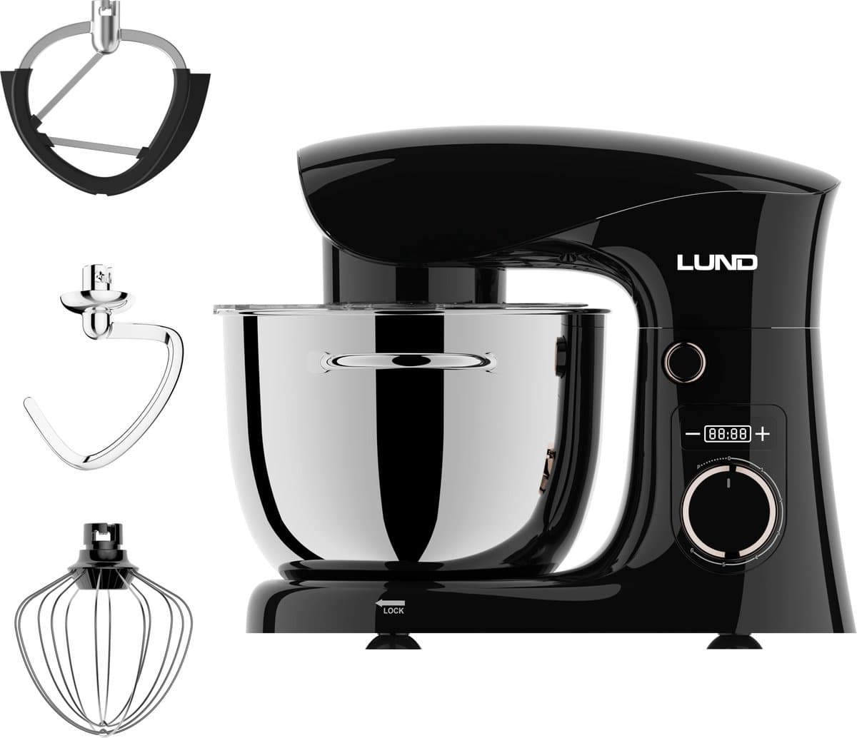 LUND 67813 Planetaire Keukenmachine met Timer - 1500W - 5L RVS Kom - Luxe Design met LED-Display — afbeelding 1