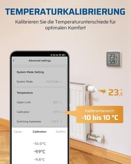 Slimme Thermostaat - Verwarming Regelaar - Energie Besparen - App Bediening - 5.24 x 5.24 cm - Wit — thumbnail 4