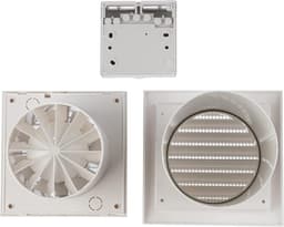 Warmteverdeler met thermostaat - Ventilator warmte warmtepomp - Warmte verplaatsen - Terugloopklep - Ø 125 mm - Wit — thumbnail 3