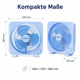 House Of Atelier - Tafelventilator - Compacte Bureauventilator - Kantoor, Slaapkamer en kleine ruimtes - 3 Standen - Blauw — thumbnail 4