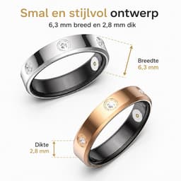 DrPhone RingSense Elegance Slimme Ring - Smart Ring - IP68 - Stappenteller - Zilver - EU Maat 55 — thumbnail 4