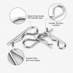 SnelShoppen - R-Clippen 8 Stuks 304 RVS 3.5x75mm voor Grasmaaier | Veiligheidsclips en Vergrendelingspinnen voor Trailer, Tuinmachines, Tractor, Auto, — thumbnail 5